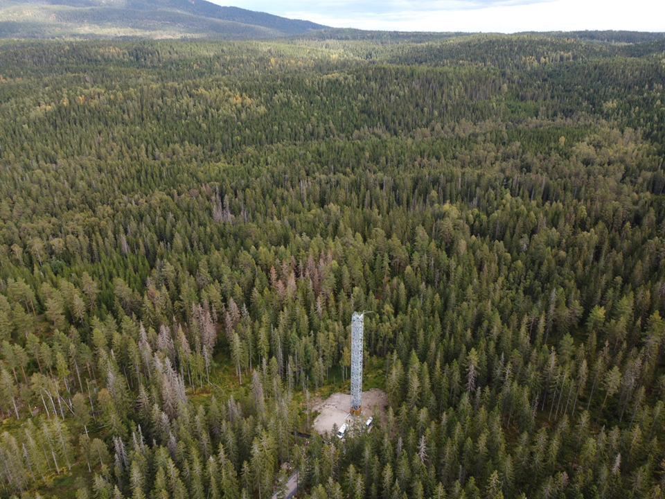 The tower at Hurdal: view from a drone flight